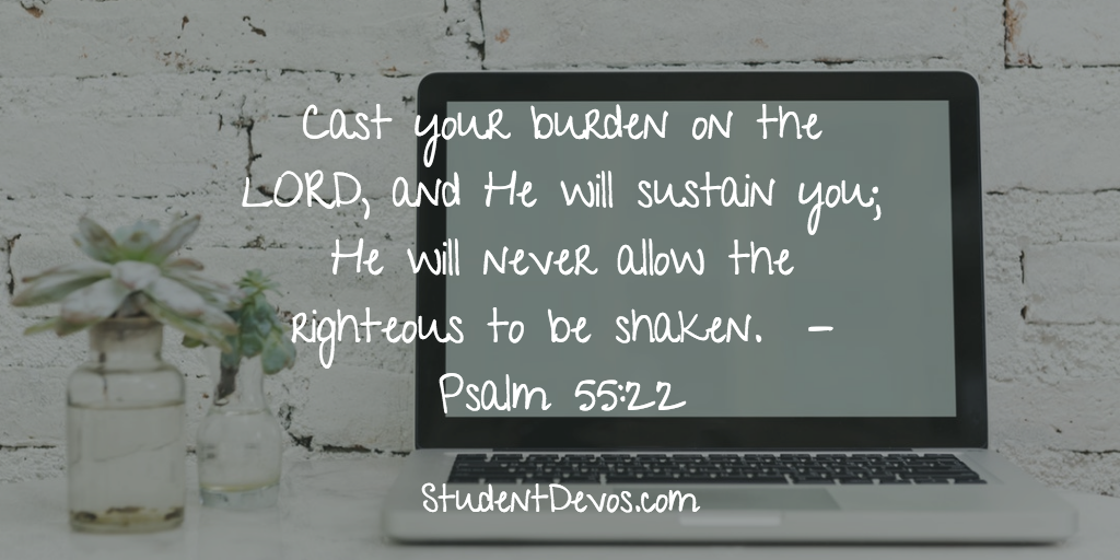 Daily Bible Verse and Devotion – Psalm 55:22