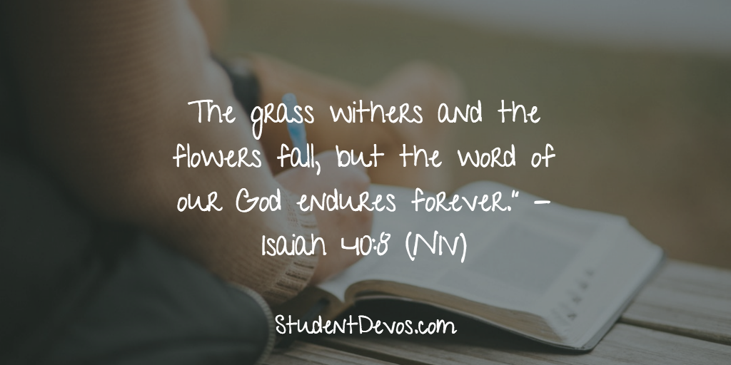 Daily Bible Verse and Devotion – Isaiah 40:8