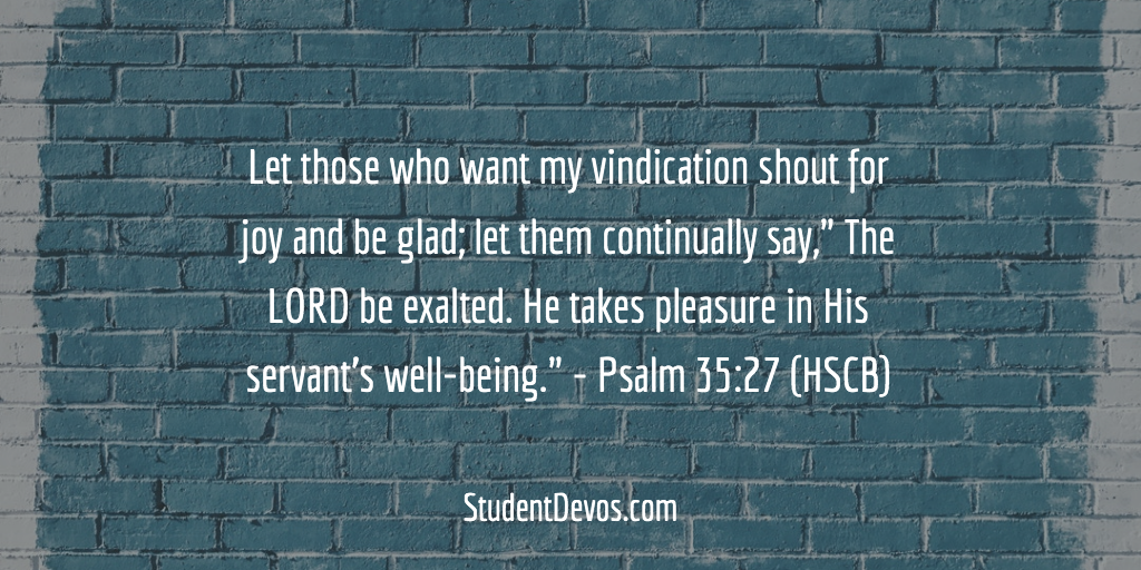Daily Bible Verse and Devotion – Psalm 35:27