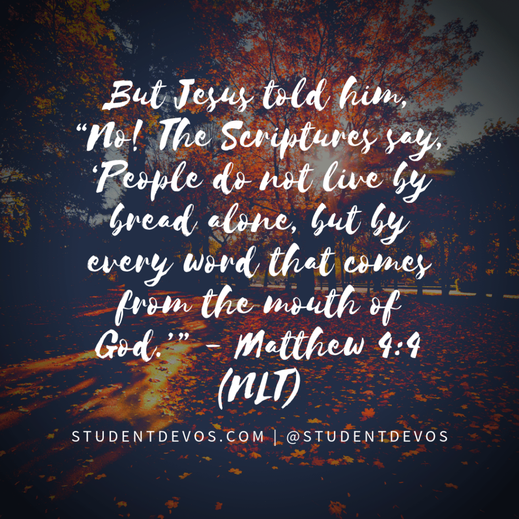 Daily Bible Verse and Devotion – Matthew 4:4
