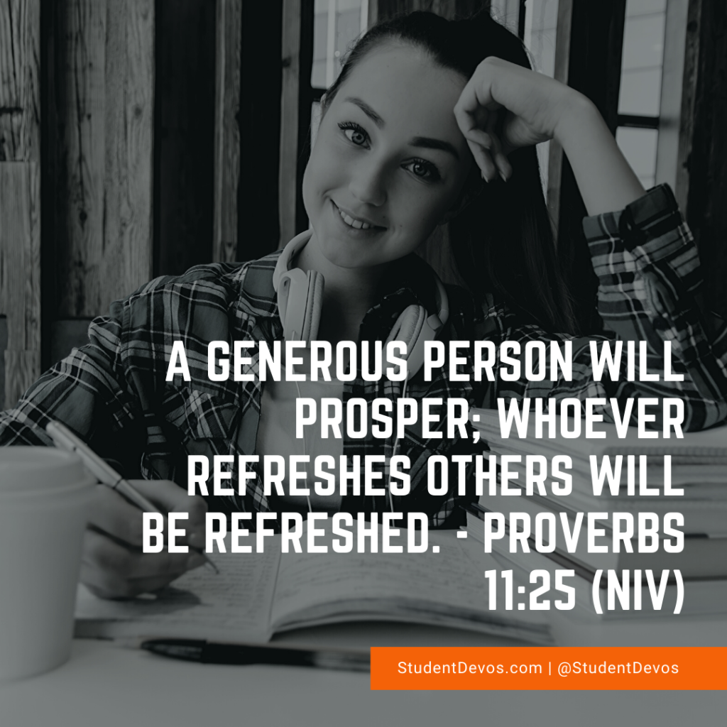 Daily Bible Verse and Devotion – Proverbs 11:25