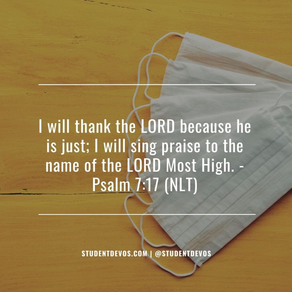 Daily Bible Verse and Devotion – Psalm 7:17
